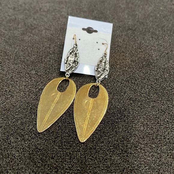 Goldtone & Silvertone Dangle Hook Earrings - Picture 1 of 3